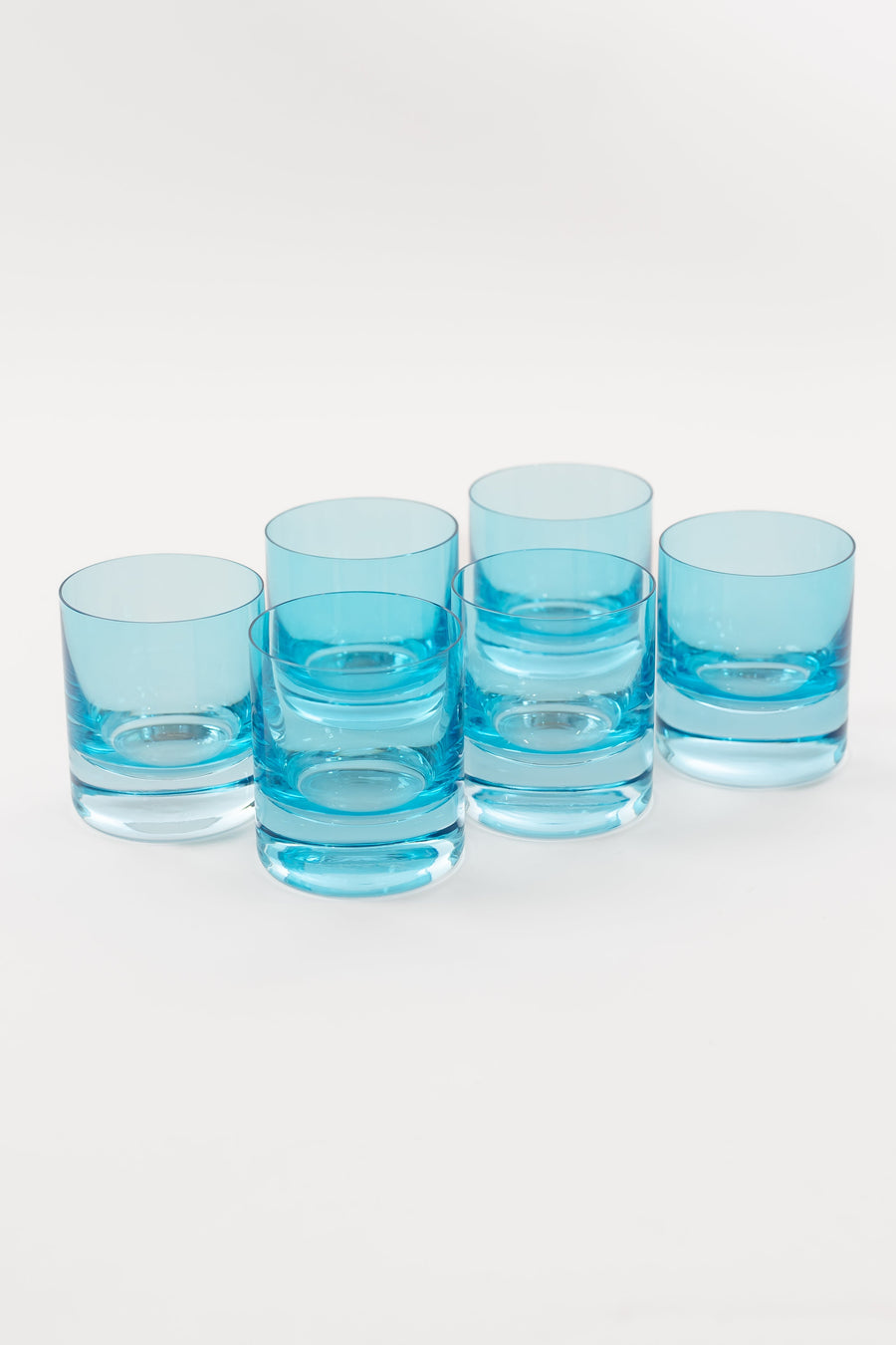 Colored Rocks Glass - Set of 6 {Ocean Blue}.