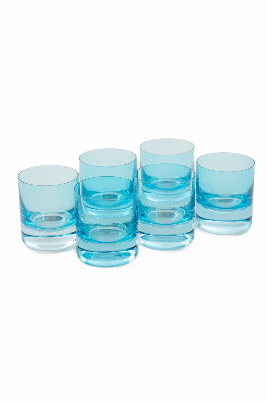 Colored Rocks Glass - Set of 6 {Ocean Blue}.