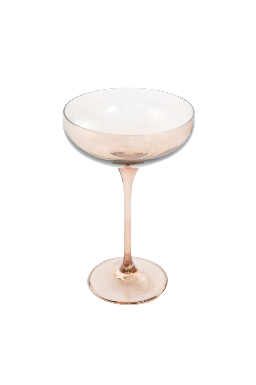 Colored Champagne Coupe Stemware - Set of 6 {Mocha Mousse (Our Amber Smoke)}.