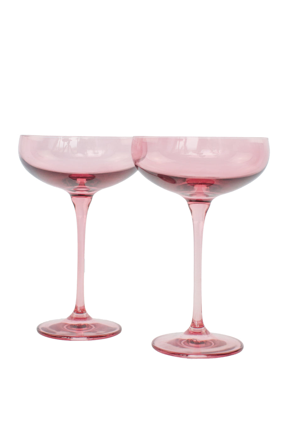 Colored Champagne Coupe Stemware - Set of 2 {Rose}.