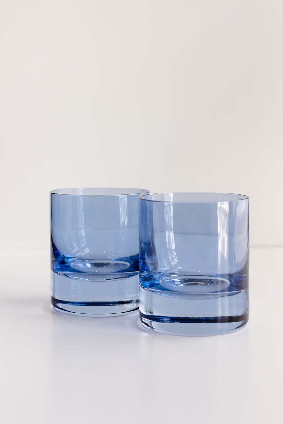 Colored Rocks Glass -  Set of 2 {Cobalt Blue}.