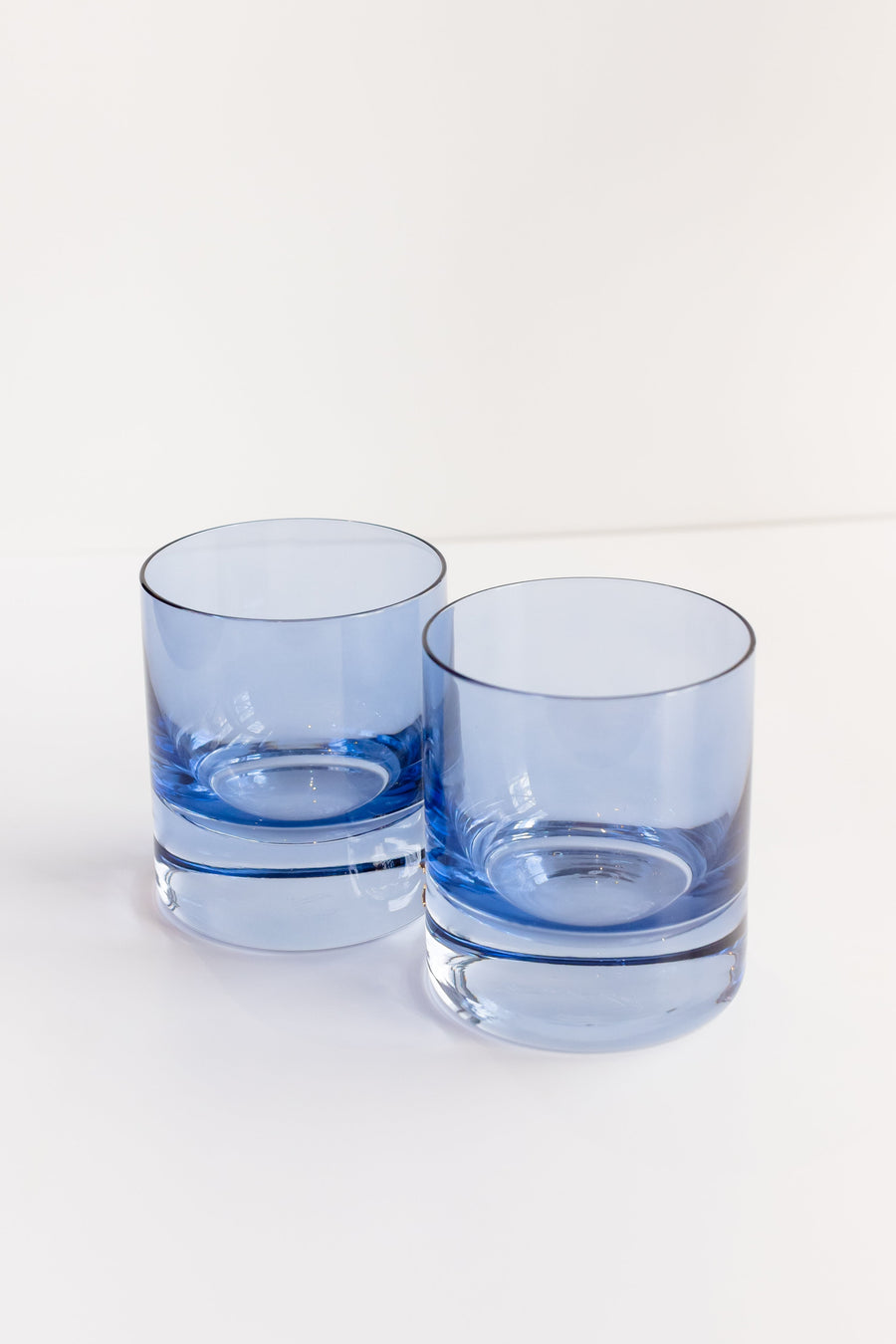 Colored Rocks Glass -  Set of 2 {Cobalt Blue}.