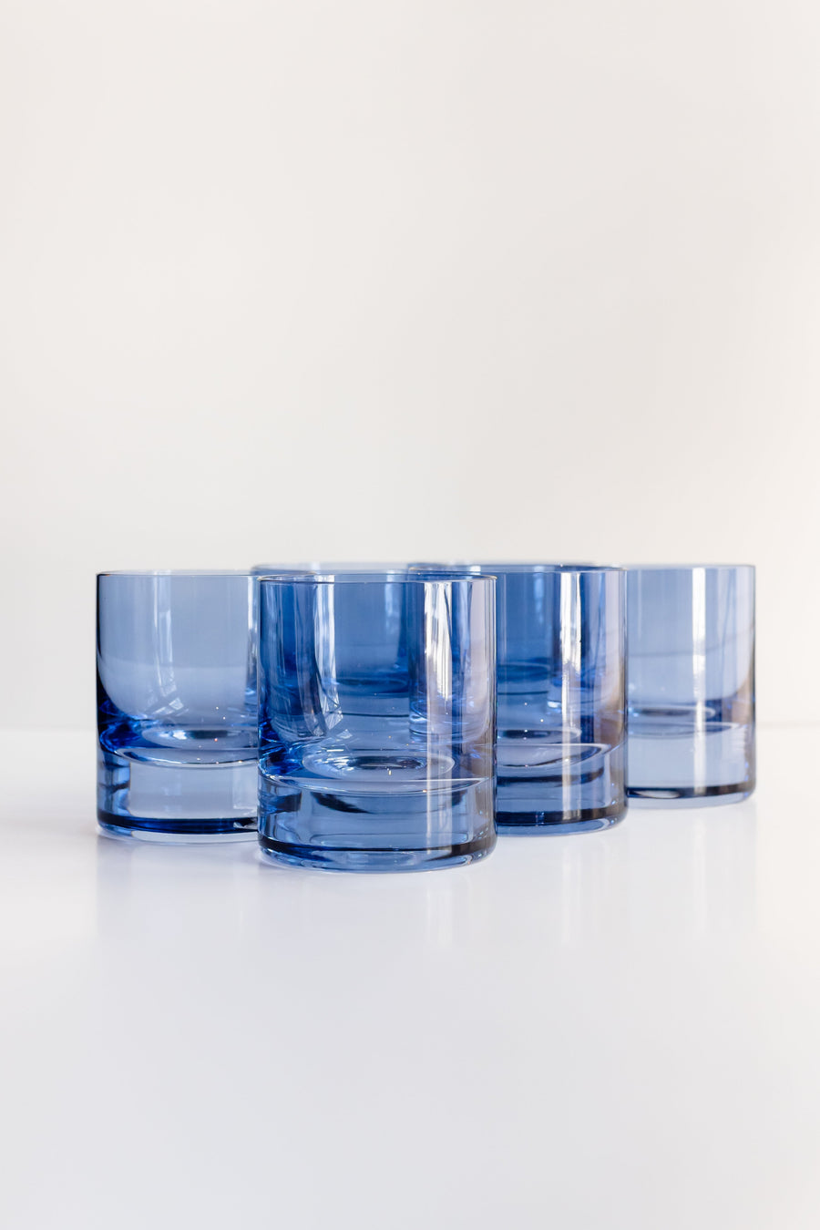 Colored Rocks Glass - Set of 6 {Cobalt Blue}.