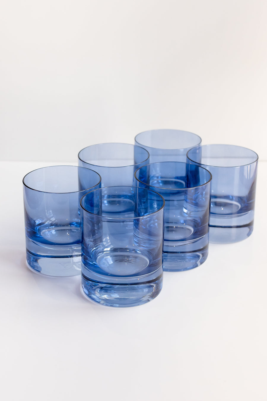 Colored Rocks Glass - Set of 6 {Cobalt Blue}.