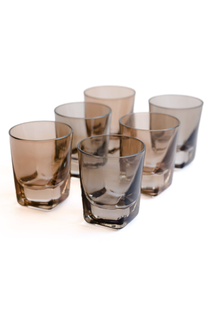 Colored Shot Glasses - Set of 6 {Smoke Mixed Set}.