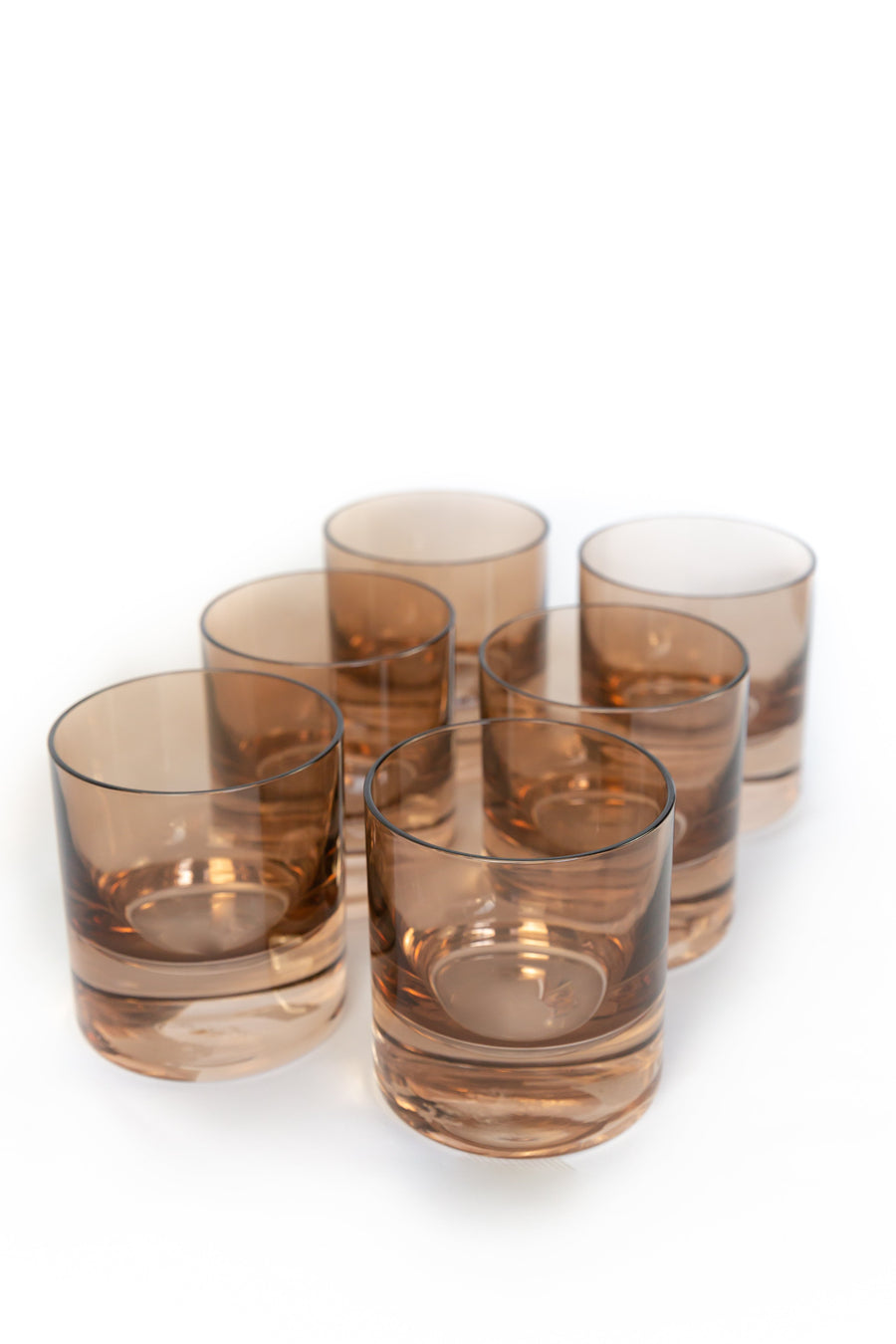 Colored Rocks Glass - Set of 6 {Mocha Mousse (Our Amber Smoke)}.
