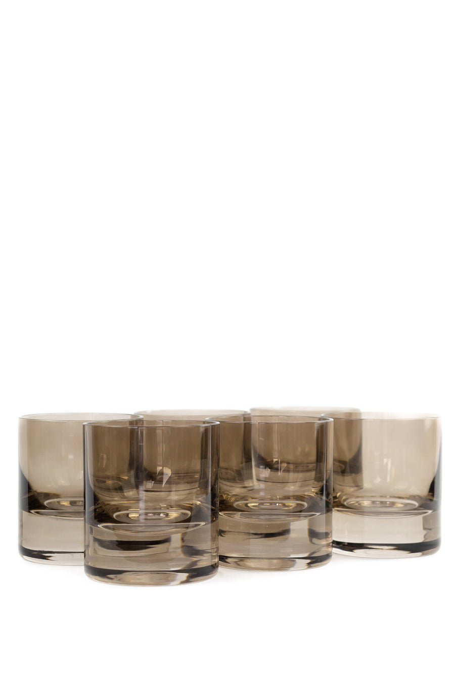 Colored Rocks Glass - Set of 6 {Gray Smoke}.