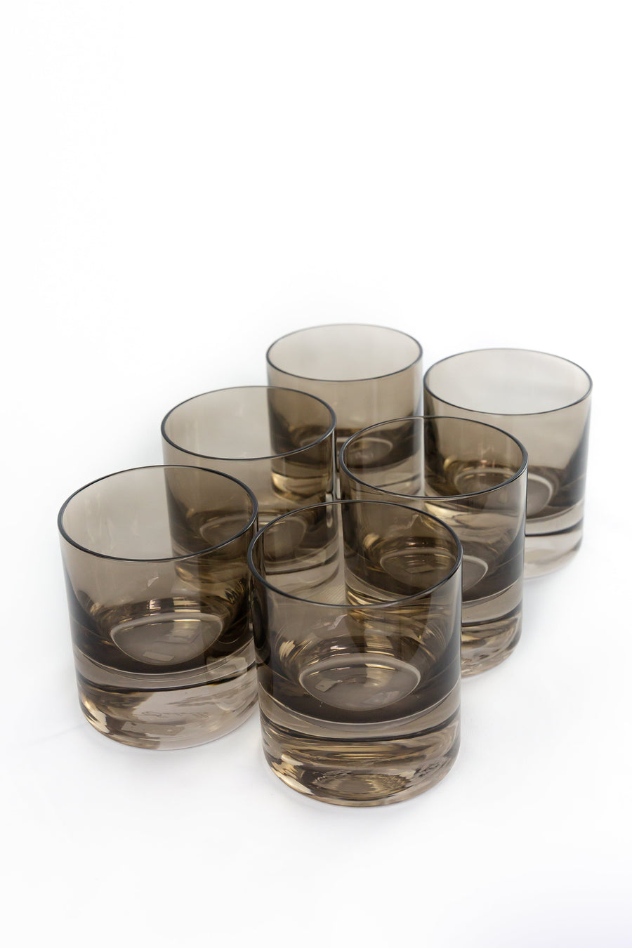 Colored Rocks Glass - Set of 6 {Gray Smoke}.