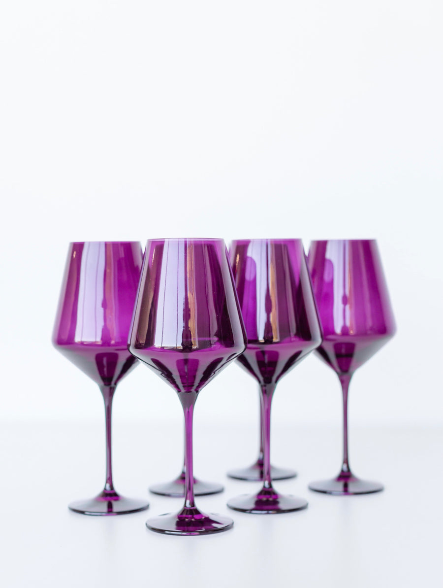 Colored Wine Stemware - Set of 6 {Amethyst}.