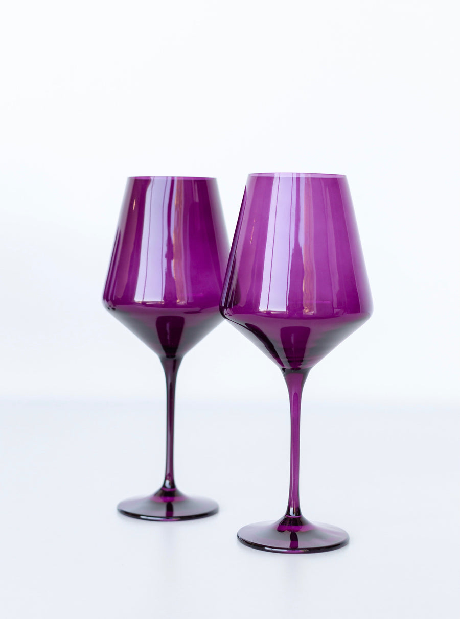 Colored Wine Stemware - Set of 6 {Amethyst}.