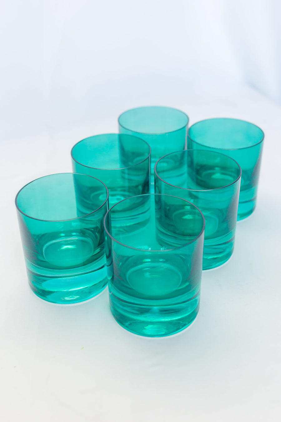 Colored Rocks Glass - Set of 6 {Emerald Green}.