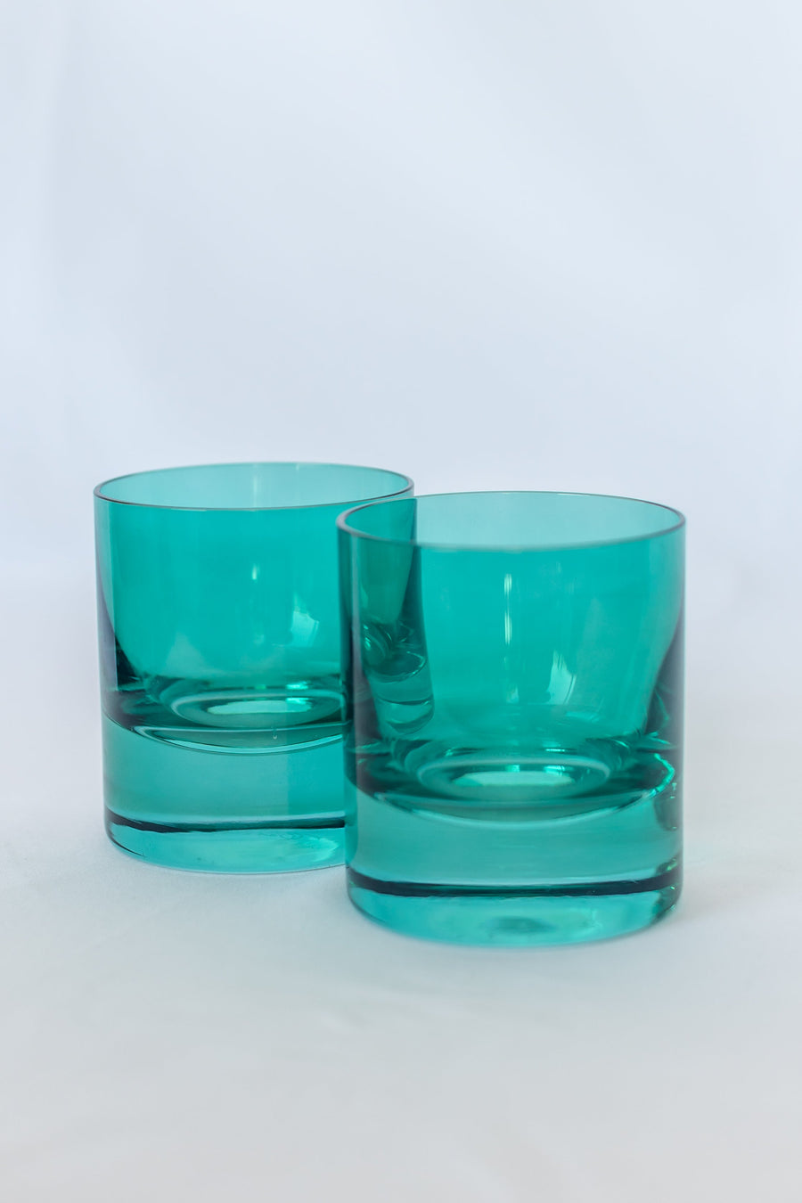 Colored Rocks Glass -  Set of 2 {Emerald Green}.