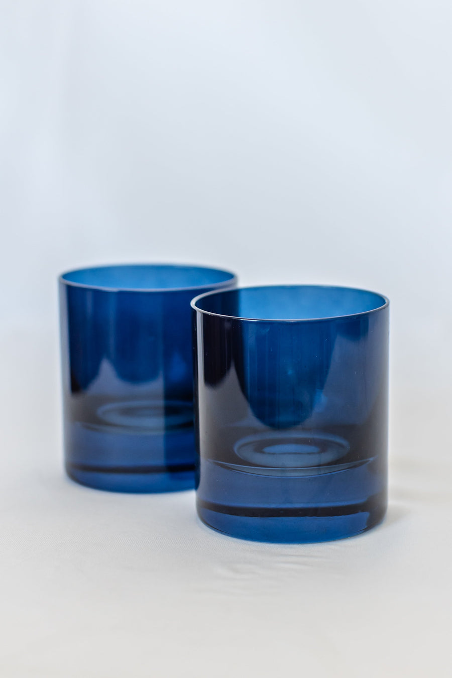 Colored Rocks Glass -  Set of 2 {Midnight Blue}.