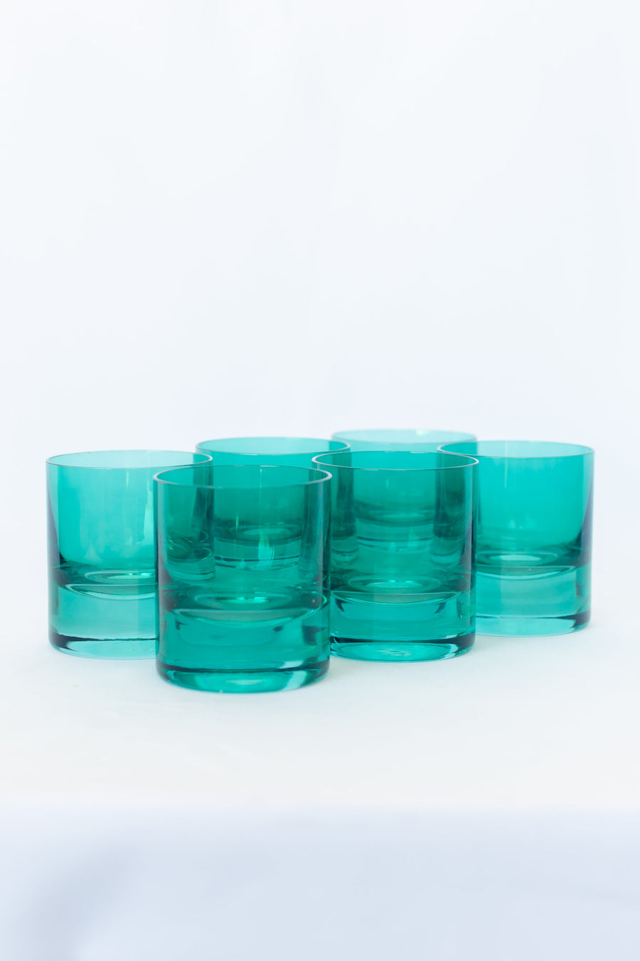 Colored Rocks Glass - Set of 6 {Emerald Green}.