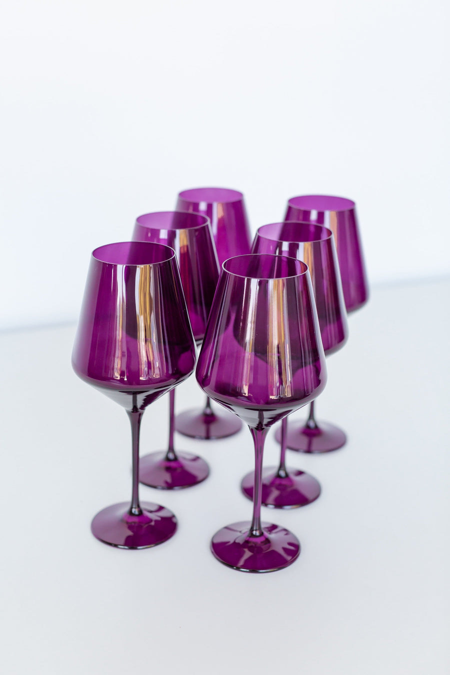 Colored Wine Stemware - Set of 6 {Amethyst}.