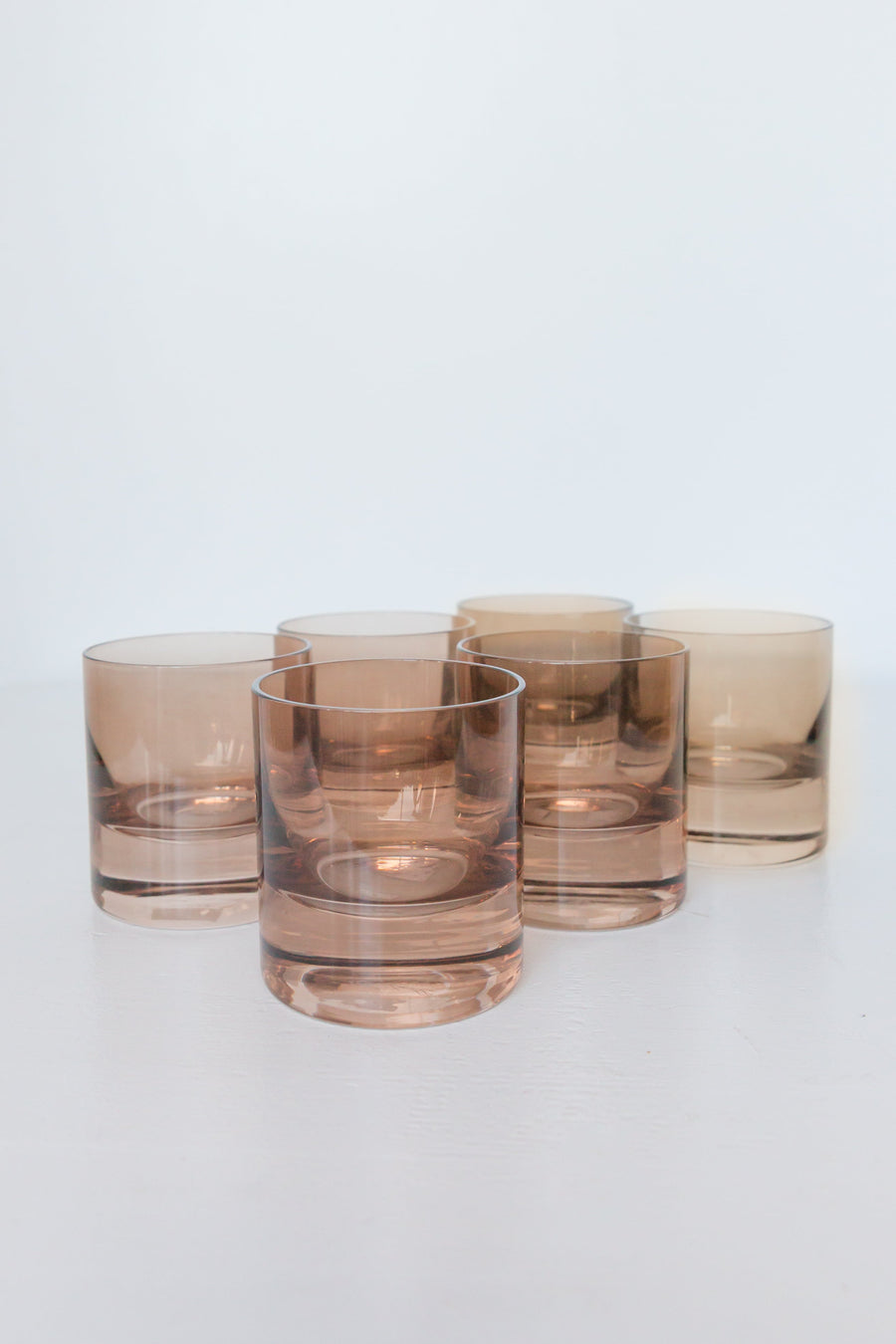 Colored Rocks Glass - Set of 6 {Mocha Mousse (Our Amber Smoke)}.
