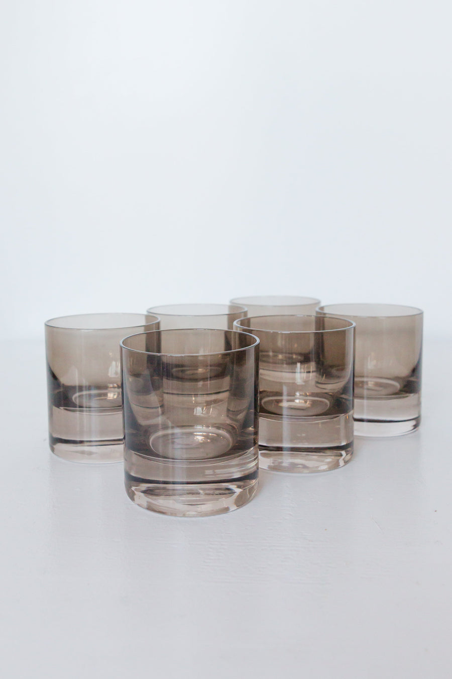 Colored Rocks Glass - Set of 6 {Gray Smoke}.