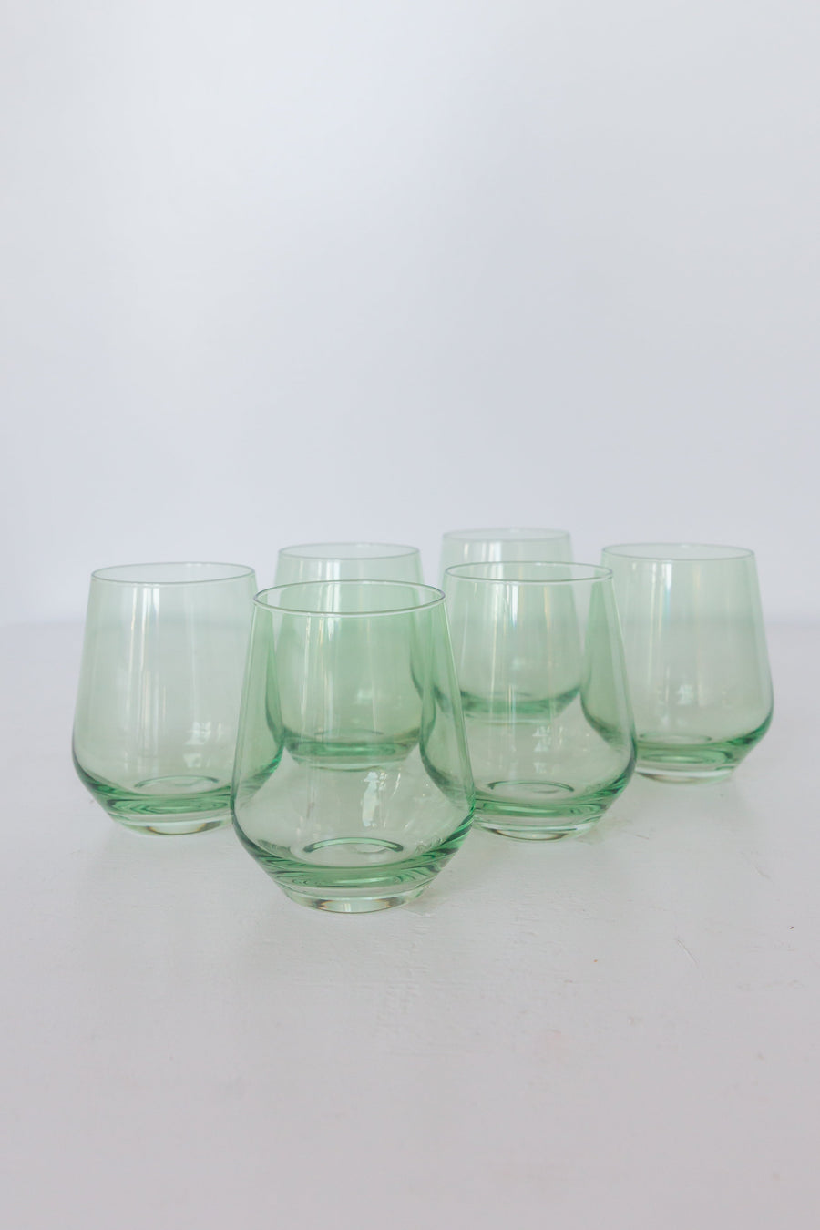 Colored Wine Stemless - Set of 6 {Mint Green}.
