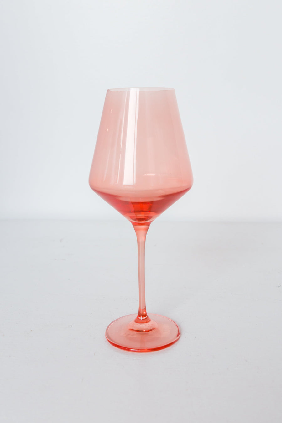 Colored Wine Stemware - Set of 2- Peach Fuzz {Our Coral Peach Pink}.