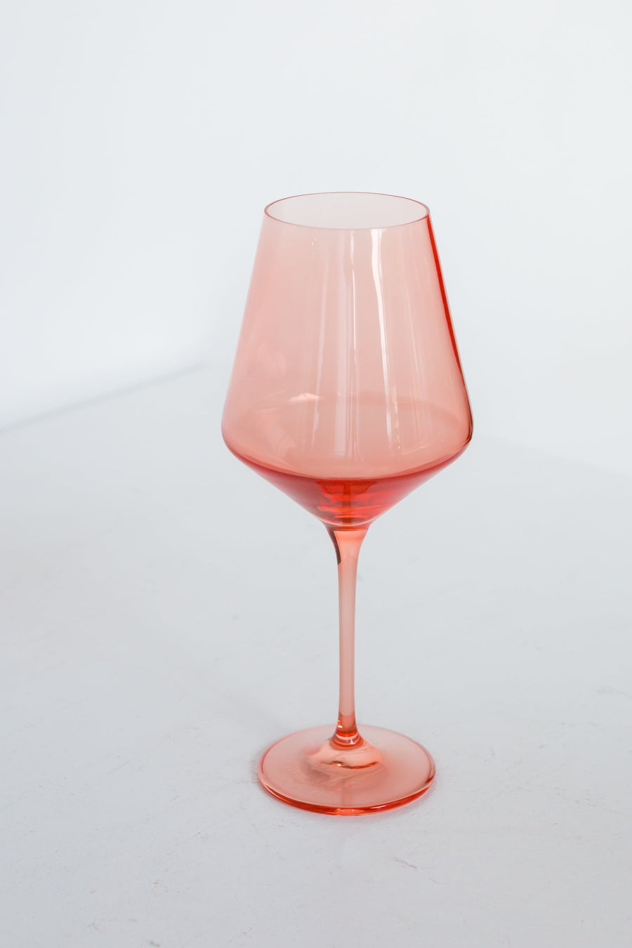 Colored Wine Stemware - Set of 2- Peach Fuzz {Our Coral Peach Pink}.