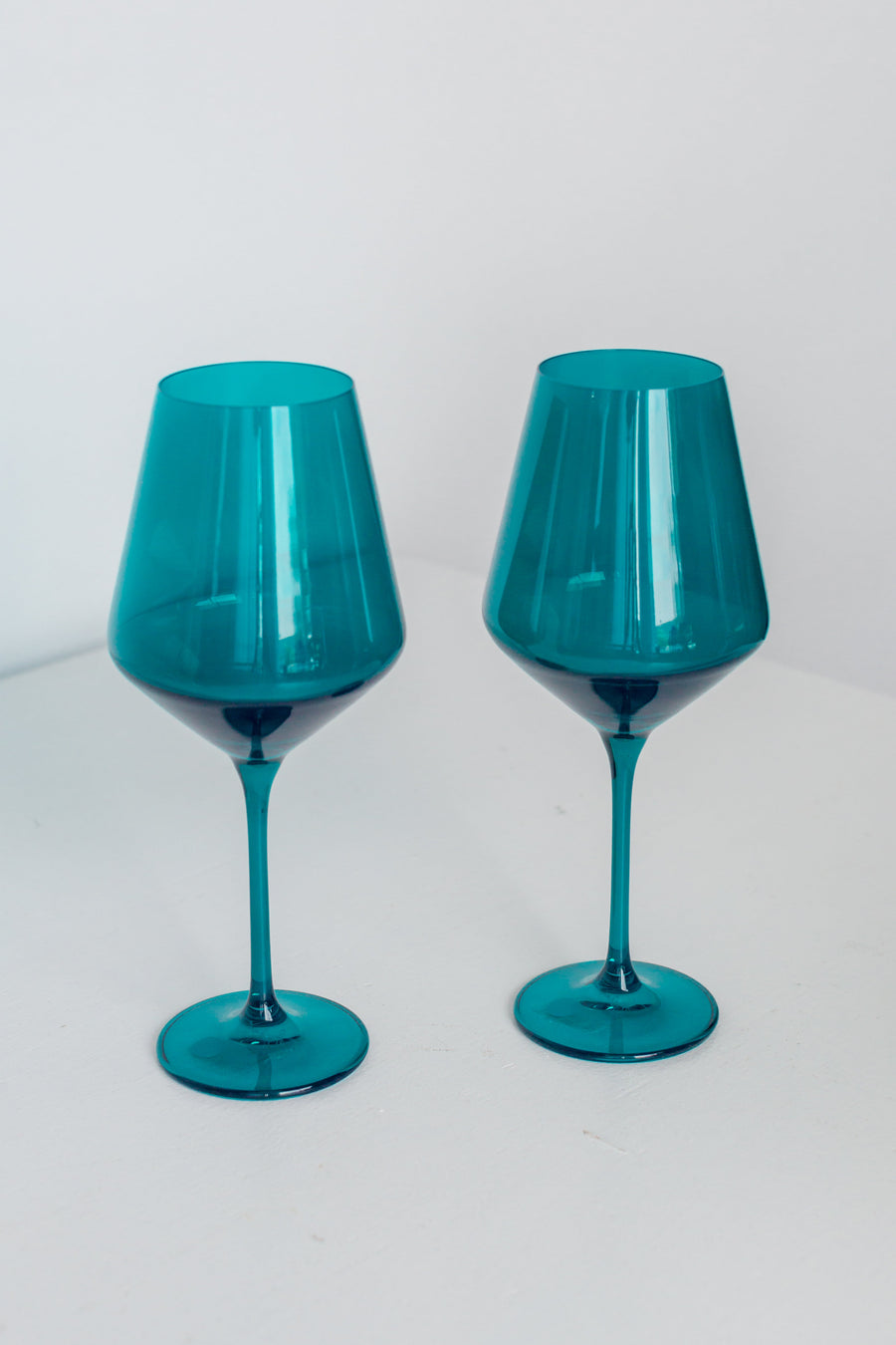 Colored Wine Stemware - Set of 2 {Teal}.