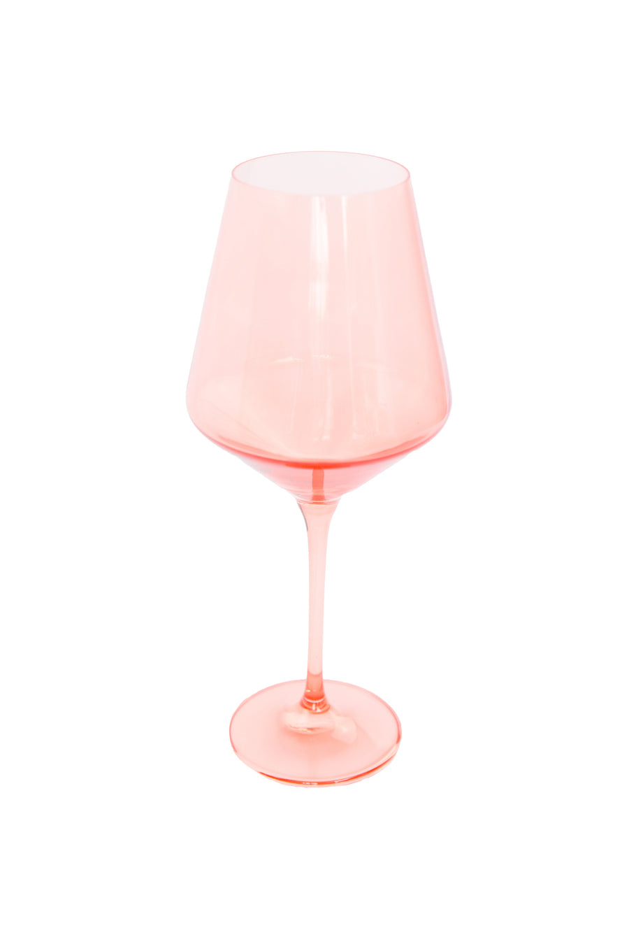 Colored Wine Stemware - Set of 2- Peach Fuzz {Our Coral Peach Pink}.