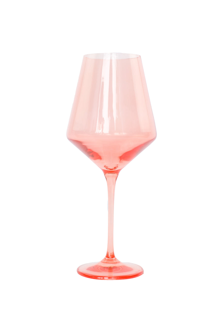 Colored Wine Stemware - Set of 2- Peach Fuzz {Our Coral Peach Pink}.